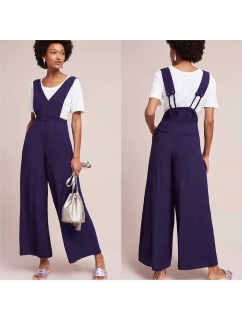 Anthropologie Maeve Souxanne Apron Wide Leg Jumpsuit Overalls